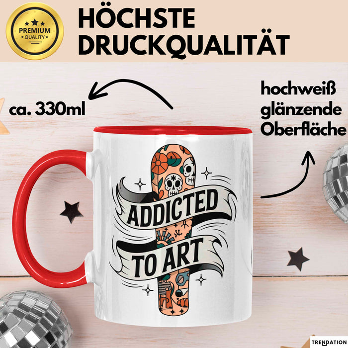 Tattoo Sammler Tasse Geschenk Lustige Geschenkidee Spruch Für Tinten Süchtige Rot Trendation