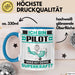 Pilot Tasse Geschenk für Pilot Geburtstag Lustiger Spruch Kaffee-Becher Was Ist Deine Superkraft Blau Trendation