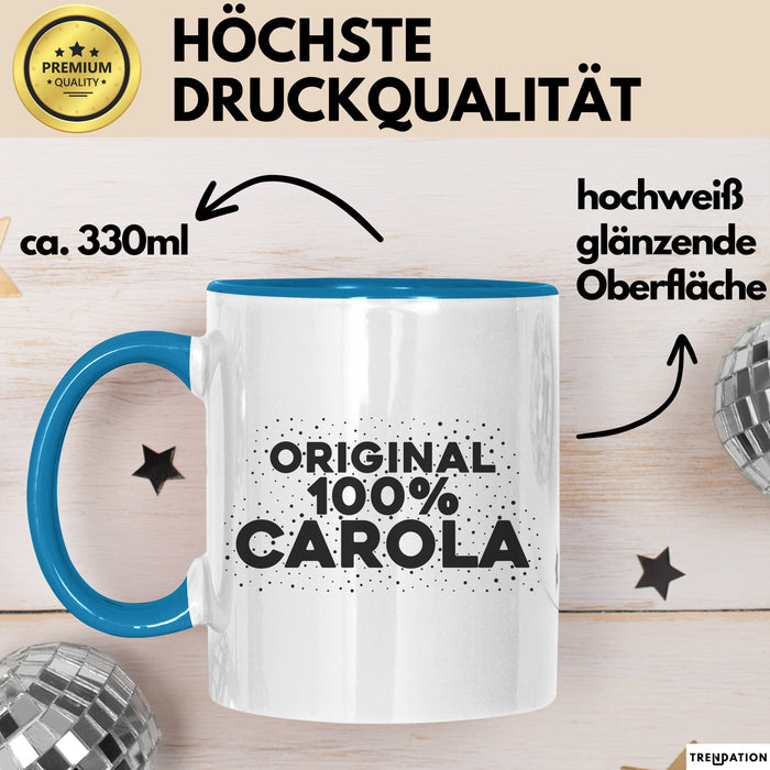 Carola Tasse Original 100% Carola Geschenk Blau Trendation