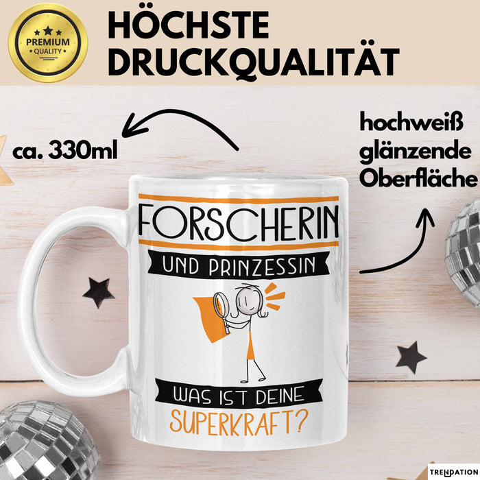 Forscherin Und Prinzessin Tasse Geschenk Für Eine Forscherin Geburtstag Was Ist Deine Superkraft Weiß Trendation