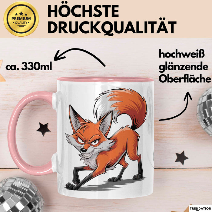 Fuchs Liebhaber Tasse Geschenkidee Schlauer Tierfan Geschenkidee Lustig Rosa Trendation