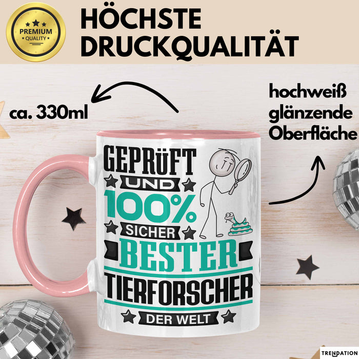 Tierforscher Geschenk Lustiger Spruch für Tierforscher Geschenkidee Bester Tierforscher Der Welt Rosa Trendation