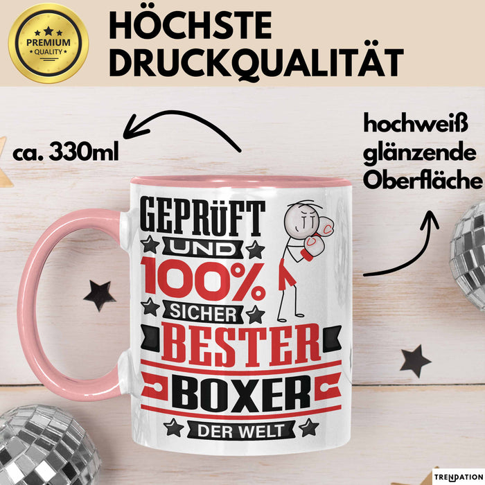 Boxer Geschenk Lustiger Spruch für Boxer Geschenkidee Bester Boxer Der Welt Rosa Trendation