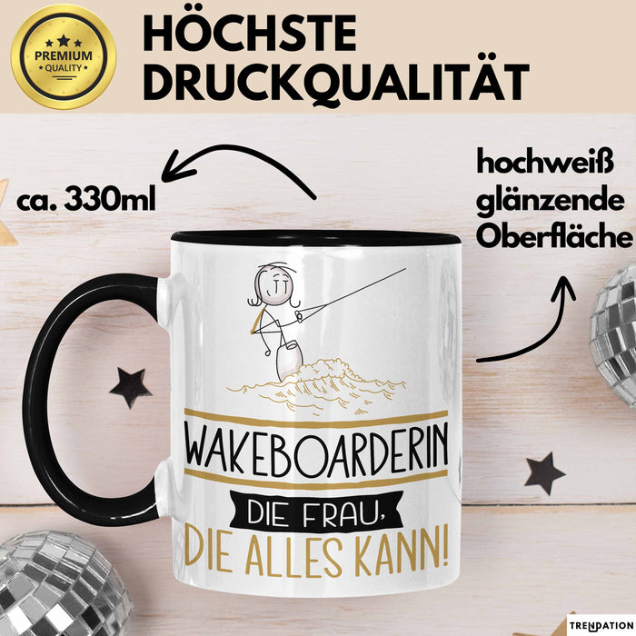 Wakeboarderin Geschenk Tasse Becher Die Frau Die Allen Kann Geschenkidee für eine Wakeboarderin Lustig Trendation