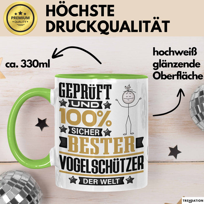 Vogelschützer Geschenk Lustiger Spruch für Vogelschützer Geschenkidee Bester Vogelschützer Der Welt Grün Trendation