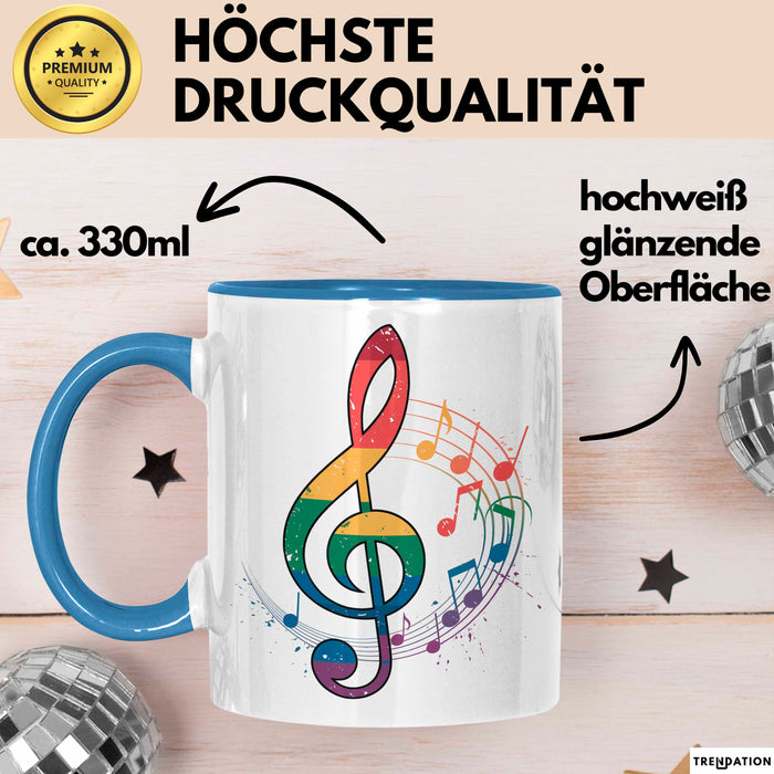 Musikliebhaber Musiker Tasse Geschenk Lustige Geschenkidee Spruch Blau Trendation