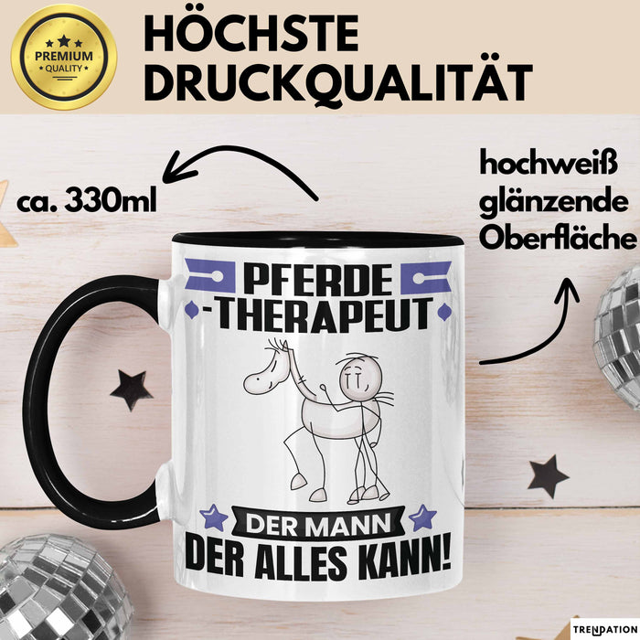 Pferdetherapeut Tasse Geschenk für Pferdetherapeut Der Mann Der Alles Kann Geschenkidee zum Geburtstag Schwarz Trendation