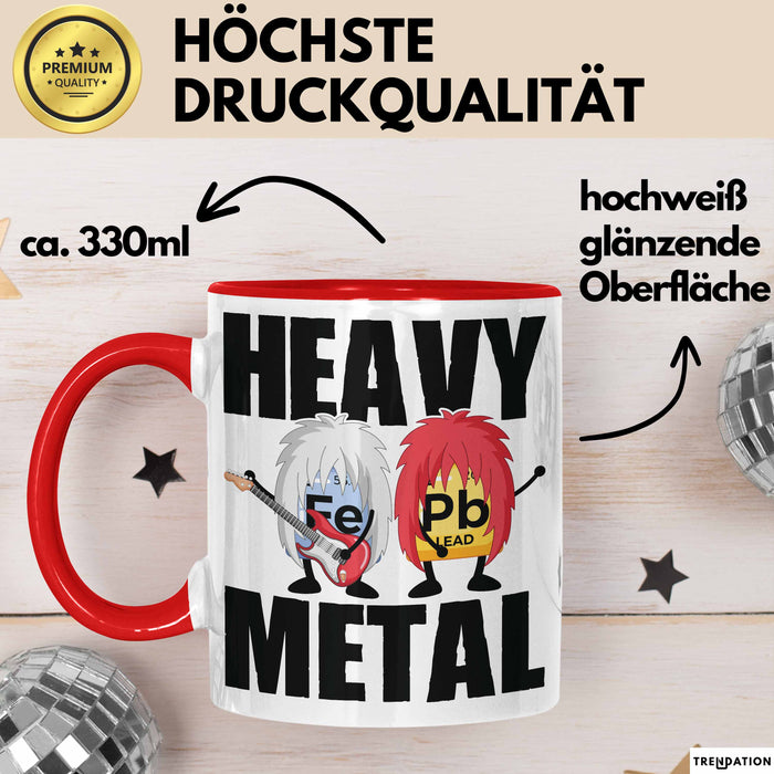 Punk Rock Metal Chemiker Tasse Geschenk Lustiger Spruch Musiker Wissenschaft Rot Trendation