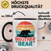 Retro Bruder Bär Tasse Geschenk Lustige Geschenkidee Spruch Schwarz Trendation