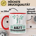 Arzt Geschenk Tasse Ich Bin Arzt Aber Sag Doch Einfach Superheld Lustige Geschenkdiee für Arzt Kaffee-Becher Rot Trendation
