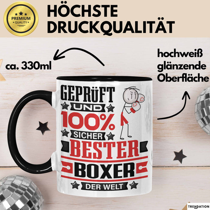 Boxer Geschenk Lustiger Spruch für Boxer Geschenkidee Bester Boxer Der Welt Schwarz Trendation