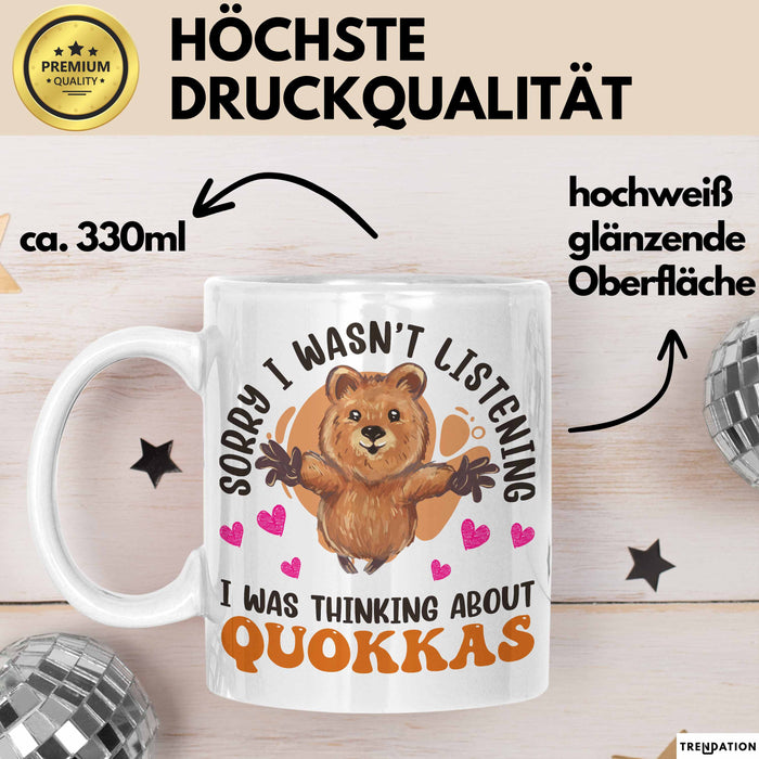Quokka Tasse Geschenkidee Tier Liebhaberin Becher Weiß Trendation