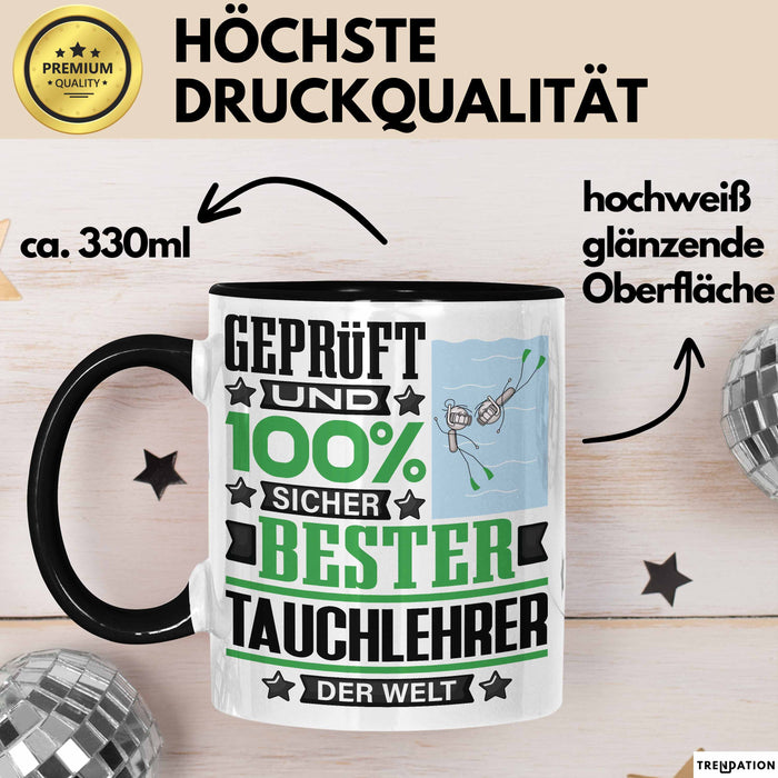 Tauchlehrer Geschenk Lustiger Spruch für Tauchlehrer Geschenkidee Bester Tauchlehrer Der Welt Schwarz Trendation
