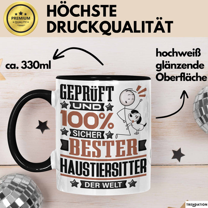 Haustiersitter Geschenk Lustiger Spruch für Haustiersitter Geschenkidee Bester Haustiersitter Der Welt Schwarz Trendation