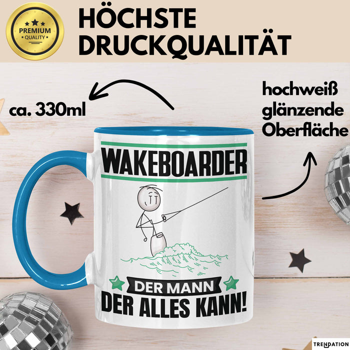 Wakeboarder Tasse Geschenk für Wakeboarder Der Mann Der Alles Kann Geschenkidee zum Geburtstag Blau Trendation