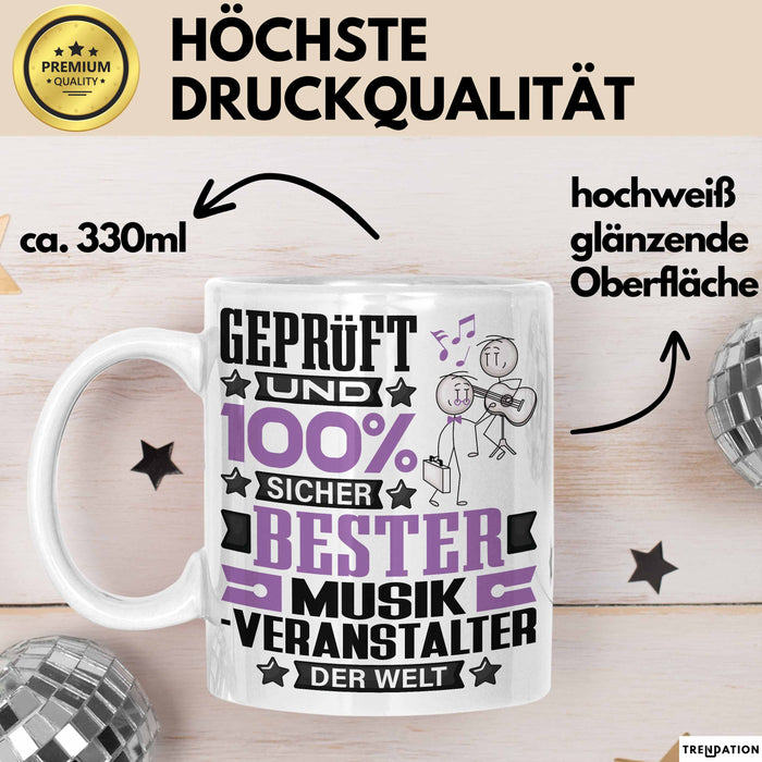 Musikveranstalter Geschenk Lustiger Spruch für Musikveranstalter Geschenkidee Bester Musikveranstalter Der Welt Weiß Trendation