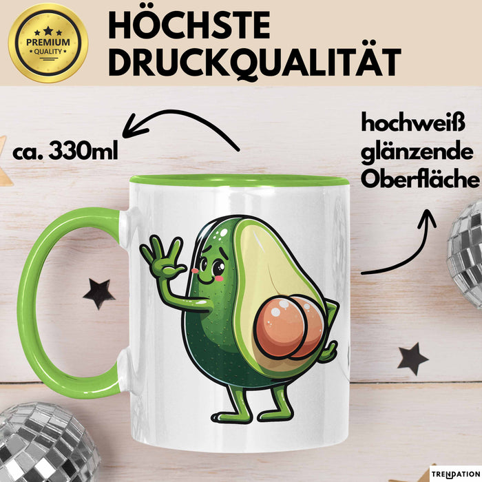 Avocado-Liebhaber Tasse Geschenk Hintern Geschenkidee Grün Trendation