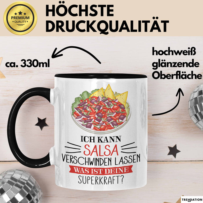 Salsa-Liebhaber Tasse Geschenk Ich Kann Salsa Verschwinden Lassen Was Ist Deine Superkraft Becher Geschenkidee Salsa Kaffee-Becher Trendation
