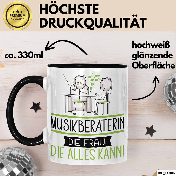 Musikberaterin Geschenk Tasse Becher Die Frau Die Allen Kann Geschenkidee für eine Musikberaterin Lustig Trendation