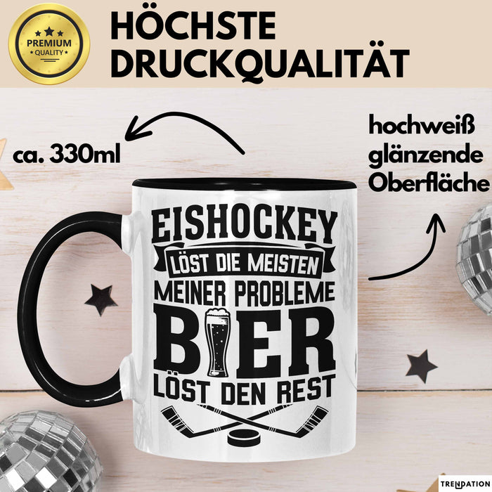 Eishockey Tasse Löst Die Meisten Meiner Probleme Bier Löst Den Rest Becher Geschenkidee Trendation