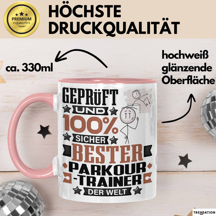Parkour-Trainer Geschenk Lustiger Spruch für Parkour-Trainer Geschenkidee Bester Parkour-Trainer Der Welt Rosa Trendation