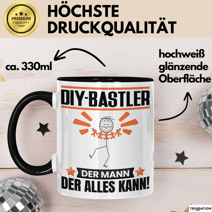 DIY-Bastler Tasse Geschenk für DIY-Bastler Der Mann Der Alles Kann Geschenkidee zum Geburtstag Schwarz Trendation