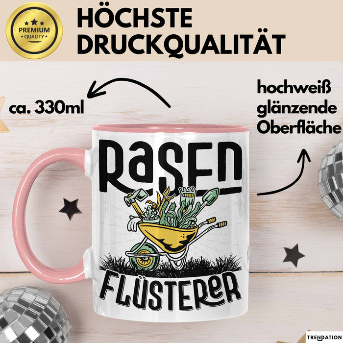 Gärtner Tasse Geschenk für Hobbygärtner Landschaftsgärtner Männer Geschenkidee Rasenflüsterer Gartenarbeit Kaffee-Becher Rosa Trendation