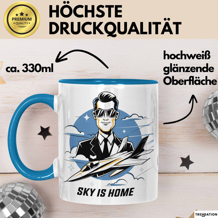 Pilot Tasse Geschenk Lustige Geschenkidee Spruch Für Luftfahrt Liebhaber Blau Trendation