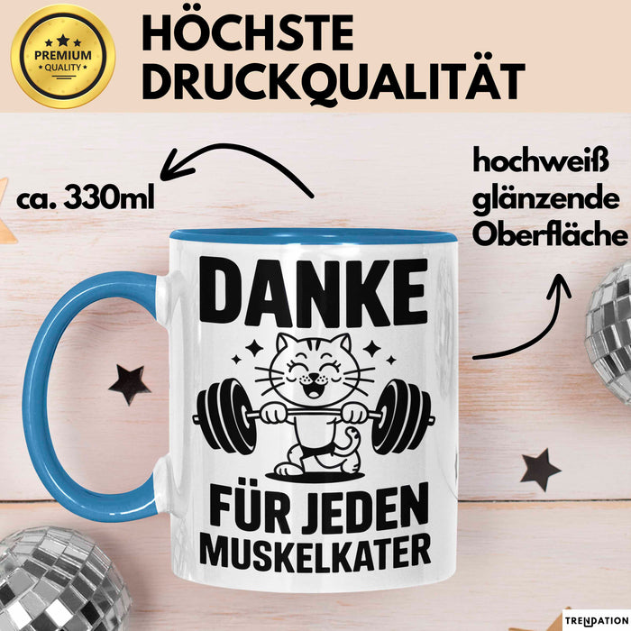 Fußballtrainer Fußballteam Tasse Geschenk Lustige Geschenkidee Spruch Danke Für Jeden Muskelkater Blau Trendation
