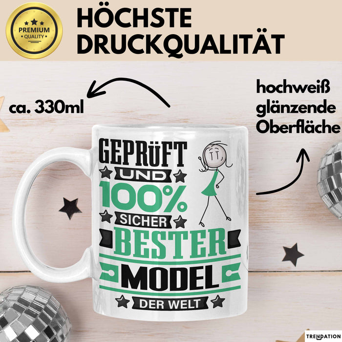 Model Geschenk Lustiger Spruch für Model Geschenkidee Bester Model Der Welt Weiß Trendation