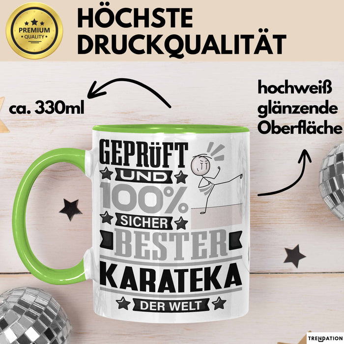 Karateka Geschenk Lustiger Spruch für Karateka Geschenkidee Bester Karateka Der Welt Grün Trendation