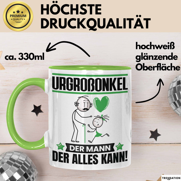 Urgroßonkel Tasse Geschenk für Urgroßonkel Der Mann Der Alles Kann Geschenkidee zum Geburtstag Grün Trendation