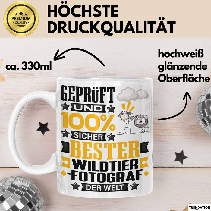 Wildtierfotograf Geschenk Lustiger Spruch für Wildtierfotograf Geschenkidee Bester Wildtierfotograf Der Welt Weiß Trendation