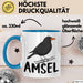 Amsel Vogel Tasse Geschenk Vogelbeobachter Ornithologe Biologe Blau Trendation
