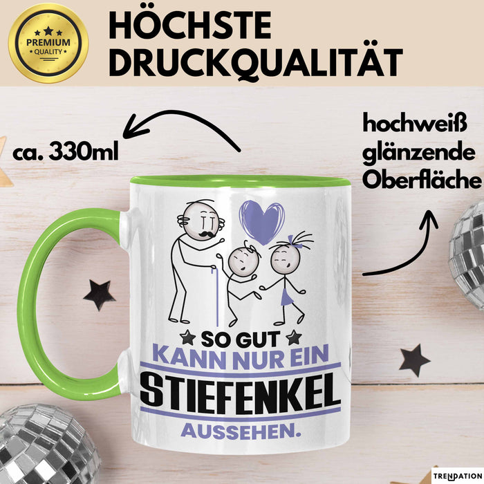 Stiefenkel Geschenk Tasse So Gut Kann Nur Ein Stiefenkel Aussehen Geschenkidee Kaffee-Becher Grün Trendation