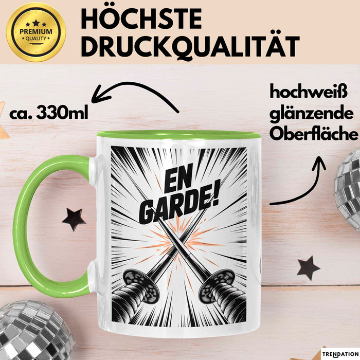 Fechter Tasse Geschenk Lustige Geschenkidee Spruch Für Schwertsport Fans Grün Trendation