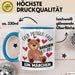 Kuschelbär Geschenk Tasse Teddy Halb Mensch Halb Bärchen Ich Bin Ein Märchen Kaffee-Becher Geschenkidee Blau Trendation