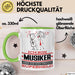 Musiker Geschenk Tasse Ich Bin Musiker Aber Sag Doch Einfach Superheld Lustige Geschenkdiee für Musiker Kaffee-Becher Grün Trendation