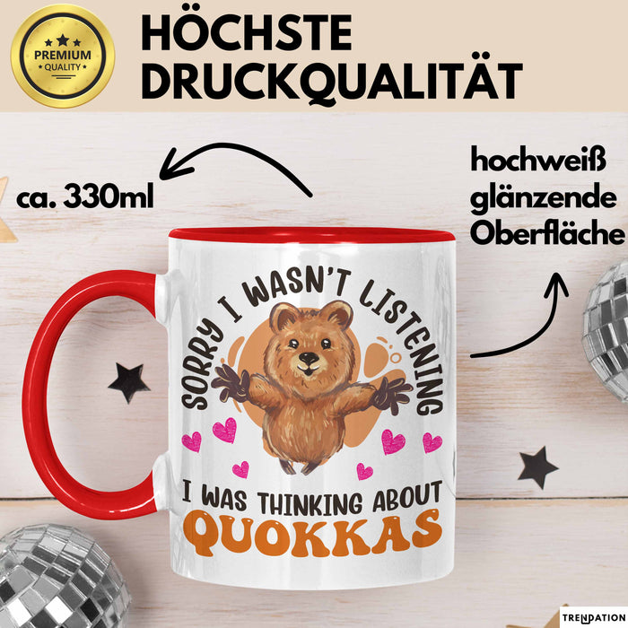 Quokka Tasse Geschenkidee Tier Liebhaberin Becher Rot Trendation