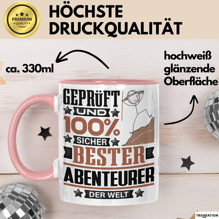 Abenteurer Geschenk Lustiger Spruch für Abenteurer Geschenkidee Bester Abenteurer Der Welt Rosa Trendation