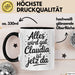 Claudia Tasse Geschenk Alles Ist Gut Claudia Ist Jetz Da Geschenkidee Becher mit Name Schwarz Trendation
