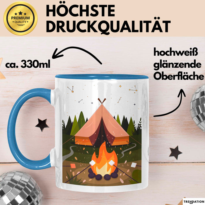 Camper Tasse Geschenk Lustige Geschenkidee Spruch Für Outdoor Abenteurer Blau Trendation