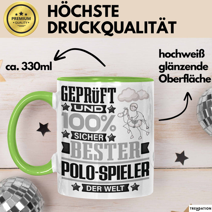 Polo-Spieler Geschenk Lustiger Spruch für Polo-Spieler Geschenkidee Bester Polo-Spieler Der Welt Grün Trendation