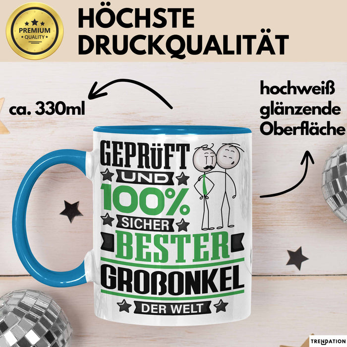 Großonkel Geschenk Lustiger Spruch für Großonkel Geschenkidee Bester Großonkel Der Welt Blau Trendation