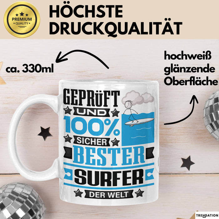 Surfer Geschenk Lustiger Spruch für Surfer Geschenkidee Bester Surfer Der Welt Weiß Trendation
