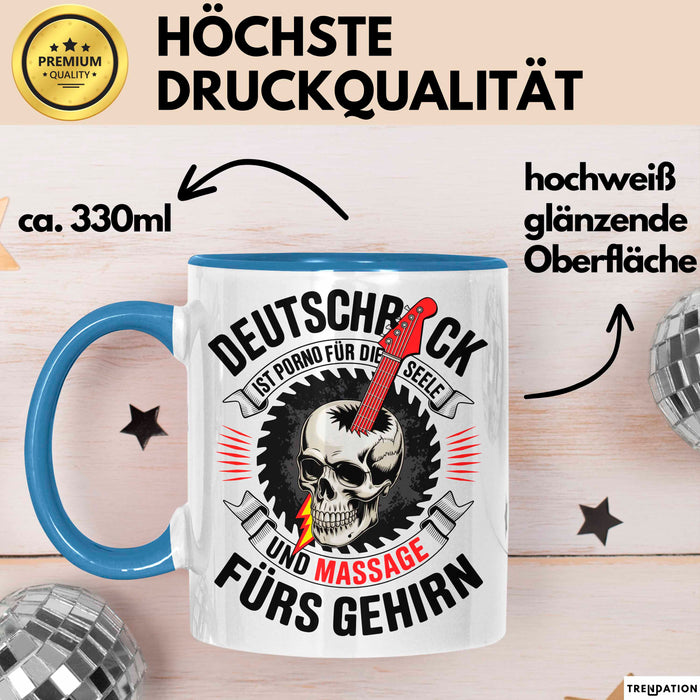 Deutsche Rockmusik Tasse Geschenk Lustige Geschenkidee Blau Trendation
