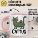 Katzen Tasse Geschenk Cattus Kaktus Geschenkidee Lustig Katze Wortspiel Rosa Trendation