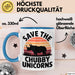 Nashorn Tasse Geschenk Lustige Geschenkidee Spruch Rettet Die Moppeligen Einhörner Blau Trendation