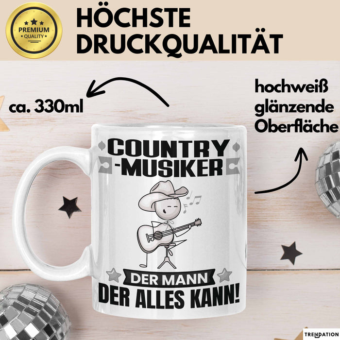 Country-Musiker Tasse Geschenk für Country-Musiker Der Mann Der Alles Kann Geschenkidee zum Geburtstag Weiß Trendation