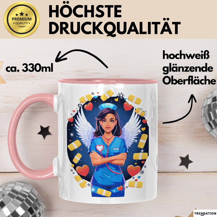 Krankenschwester Tasse Geschenk Lustige Geschenkidee Spruch Für Gesundheits Helden Rosa Trendation